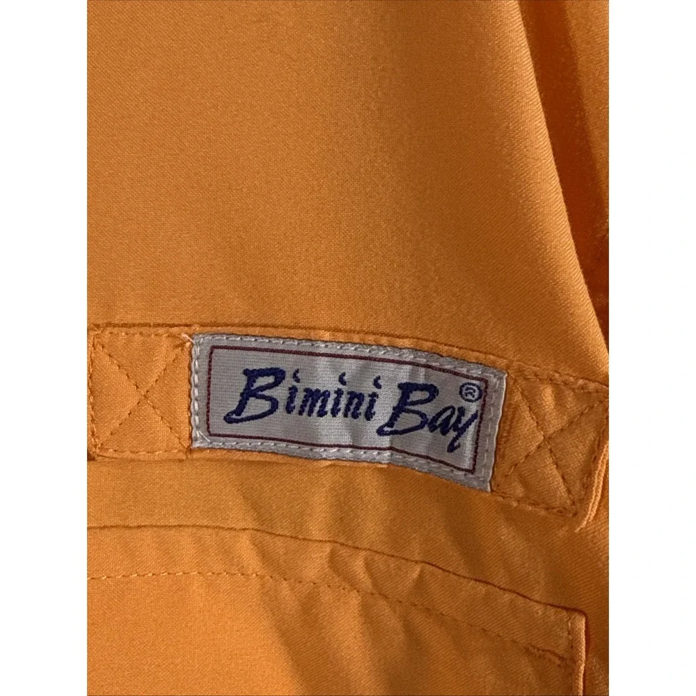Bimini Bay Shirt Mens Size Extra Large Orange Pockets Fishing Performance‎
